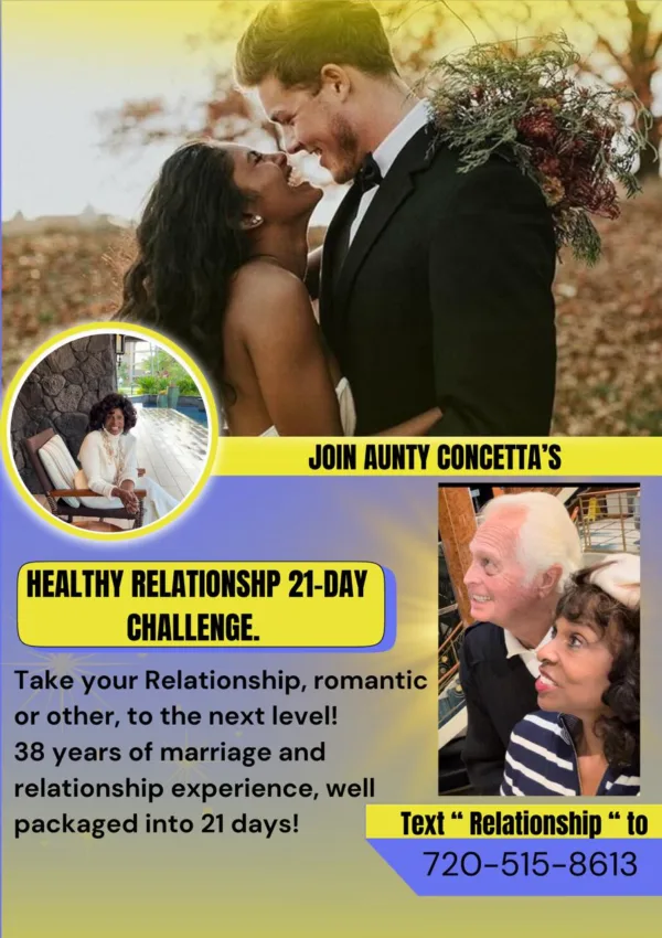 JOIN AUNTY CONCETTA’S  HEALTHY RELATIONSHIP 21-DAY CHALLENGE